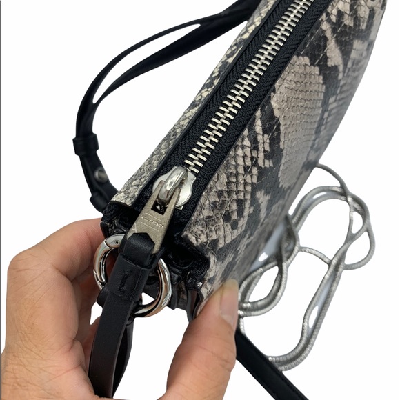 AllSaints Small Ely Leather Embossed Snakeskin Bag - Picture 4 of 15